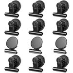 Grtard 12pack Fridge Magnets Refrigerator Magnets Magnetic Clips Heavy Duty Detailed List Display Paper Fasteners on Home& Office& Teaching (Black, 12)