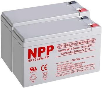 NPPower HR1224W (2 Pcs) 12V 144Watts 24Watt/ Cell AGM Sealed Lead Acid Rechargeable Battery, Replace 5.5Ah 12V 6Ah, 6.5Ah Back-UPS NS 1250, Flame Retardant High Rate UPS Battery
