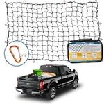 ZSDY Cargo Net, 4x6Ft Adjustable Elastic Latex Bungee Cords for Pickup Truck Bed and Rooftop Luggage Rack, Storage Organizer Net Stretches to 8x12Ft with 12pcs Aluminium Hooks, Small 4x4 Inches Mesh