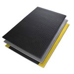 Floordirekt Anti-Fatigue Mat Soft Work Mat 60 x 200 cm, Black - Ergonomic Workplace Mat - Ribbed, Non-Slip & Cushioning Surface - Many Other