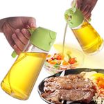 2 in 1 Oil Dispenser and Oil Sprayer,Oil Dispenser for Kitchen Spray,470ml Olive Oil Bottle,Cooking, Kitchen, Salad, Deep frying, Vinegar, Barbecue Spray Bottle (green)