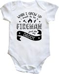 Hippowarehouse When I Grow Up I Want to be a Fireman Just Like My Daddy baby vest bodysuit (short sleeve) boys girls White