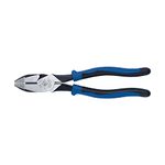 Side Cutter Linemans Pliers, High Leverage 23 cm Pliers Cut ACSR, Screws, Nails, Wire Klein Tools J2000-9NE, Black