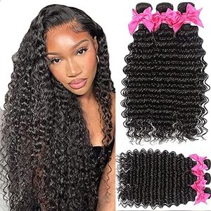 Lace Rosa 9A Brazilian Virgin Hair Deep Wave 3 Bundles (8 8 8) 100% Unprocessed Natural Color Can Be Dyed and Bleached