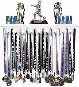 MedalAwardsRack Premier Medal Hanger Display Rack and Trophy Shelf for Gymnastics, Soccer, Basketball, Football, and More – 2, ft