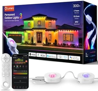 Lumary Permanent Outdoor Lights 3 with Slide Track, 300ft RGBCW LED Light