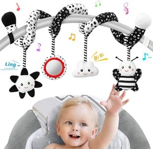 AJsupojouet Car Seat Toys Hanging and Stroller Toys for Babies 0-6 Months，High Contrast Baby Toys for Newborn 0 3 Months Brain Development,Black and White Baby Toys for Crib Mobile，Infant Ideal Gift