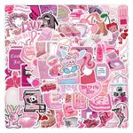 100pcs Cute Pink Y2k Stickers, Kawaii Aesthetic Stickers Packs for Phone Laptop Skateboard Luggage Guitar Journal, Waterproof Vinyl Cartoon Decals for Kids Girls Teens