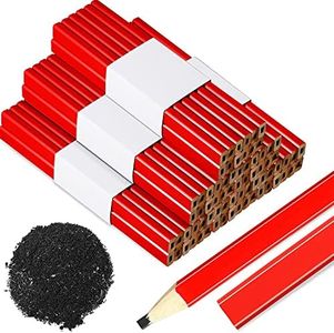KAHEIGN 72 Piezas Lápices De Carpintero Planos, 17cm Medio Duro Plomo De Grafito Lápices con Caja De Madera Natural para Constructores