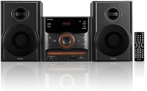 Roxel RCD-250BT All in One Compact Micro Hifi CD Player, Mini stereo, DVD player, Karaoke function, Remote Control, Wireless Playback, FM Radio, USB MP3 Playback, 40W RMS Output