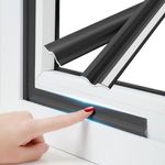 26 Feet Window Weather Stripping Door Seal Strip,Door Soundproofing Draft Stopper for Bottom and Side of Door,Self Adhesive PU Foam Noise Blocker Sealing Strip for Window and Door Insulation (Black)