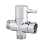 Fdit 3-Way T Shut Off Valve Shower Toilet Bidet Sprayer Diverter Shape Diverter Valve for Hand Held Shower System Replacement Chrome