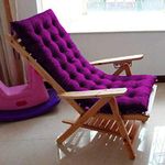 Mom's Moon Super Comfy Long Rocking Chair Cushion/Bench Back Seat Pad - Cotton, Handmade Quilts (Purple- 18 x 50 Inch)