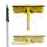 DOCAZOO Squeegee Window Cleaner - Window Washing Cleaning Kit/Window Squeegee Extendable (Single Pivot and 24 ft Telescopic Extension Pole)