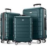 SHOWKOO Luggage Sets Expandable Suitcase Double Wheels TSA Lock (ArmyGreen)