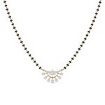 Diamond Short Gold-Plated Traditional Mangalsutra for Women - Elegant Design with Sparkling Diamond Accents and Classic Gold Finish - Perfect for Weddings, Festivals, and Special Occasions