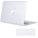 Aavjo, Case Compatible with MacBook Air 13 inch Case (Models: A1369 & A1466, Older Version 2010-2017 Release), Plastic Hard Shell & Keyboard Cover, (Frosted White)