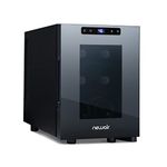 NewAir Shadow-T Series Wine Cooler | 6 Bottles, Compact Countertop Mirror Wine Cellar with Triple Layer Tempered Glass Door, Vibration-Free Thermoelectric Cooling & Ultra