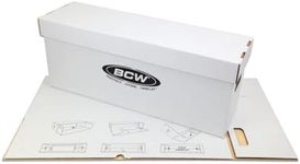 BCW Long Comic Storage Box | White Corrugated Paper Comic Long Box | 200 lb. Test Strength | Stackable Organizer for 250-300 Current/Silver Comics | Ideal Collectible Comic Storage (1 Pack)