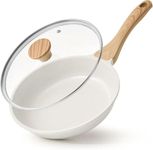 Yagzon Nonstick Ceramic Frying Pan Skillet with Lid, 9.5 Inch Egg-Omelet Pan, Healthy Non Toxic Chef, Induction Compatible with Heat Resistant Handle, PFAS-Free