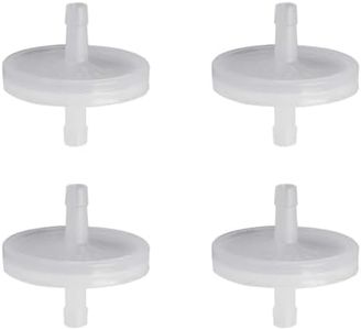 FERRODAY 5/16 Barbed Air Line Filter [4 PCS]- Sanitary Air Filter Air Line Fittings for Beer Brew Keg Air Filter for Homebrew White Air Filter for Fish Tank Translucent Plastic Gas Line Fitting