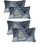 THE HOME STYLE Cotton Feel Glace Cotton King Size Printed Pillow Covers ll Combo of 4pcs (18"X28" Inches, Midnight Leaf)