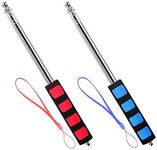 Telescopic Flagpole Set, Extendable Stainless Steel Flagpole, 6-Piece Flagpole, Portable, 1.6 m, Pack of 2