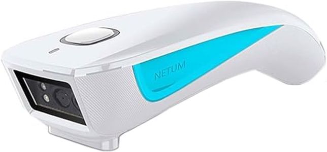 NETUM Upgraded Mini Wireless QR Barcode Scanner, 3 in 1 Bluetooth Portable Pocket Small 1D 2D Bar Code Reader, Automatic Fast, Precise scanning for POS, C850 White