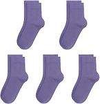 SERISIMPLE Kids Viscose Bamboo School Socks Soft flate Seam Color Anti Odor Thin Breathable Stretch Cuffs Girls Boy 5 Pairs (US, Alpha, Medium, Regular, Lavender Purple)