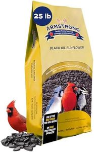 Armstrong Wild Bird Food Black Oil Sunflower Bird Seed, 25 Pounds - for Northern Cardinals, Blue Jays and Hairy Woodpeckers for Outside Feeders