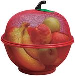 DALPHA Apple Shape Net Fruits & Vegetables Basket For Kitchen, Fruit With Cover, And Vegetable Stand Basket, Cover (Multi Colour)