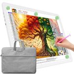 TOHETO A4 Light Board with Bag for Diamond Painting, Super Bright Magnetic Light Pad with Side Buttons, Lightbox for Tracing and Drawing, Corded Light Table for Sketching, Weeding Vinyl (White)