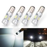 ANTLINE Extremely Bright 1157 1157A 2057 2357 7528 2057A BAY15D 21-SMD 2835 Chipsets 1260 Lumens LED Bulb Replacement White for Car Backup Reverse Brake Tail Turn Signal Lights Bulbs DRL (Pack of 4)