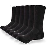 coskefy Cotton Sports Socks Cushioned Running Socks Trainer Socks for Men Women Walking Hiking Trekking Socks, 6 Pairs x black (B), 9/11 UK