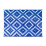 Camco Large Reversible Outdoor Patio Mat-Weather Resilient, Easy to Clean, Perfect for Picnics, Cookouts, Camping, and The Beach (9' x 12', Blue and White Zig Zag Design) (42866)