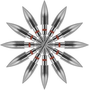 ORRANNI Stainless Steel Archery Field Points,Various Outside Diameter,100/125 Grains,Screw in Archery Field Tips(1 Dozen), 5/16"-Bullet Shaped, 125 Grains