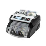 DOMENS Money Counter Machine Count Value,UV/MG/MT/IR Counterfeit Detection Bill Counter,US Dollar only Cash Counter, Add+Value/Batch+Value Modes,Money Counting Machine with LCD Display (Black+Grey)