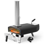 Mimiuo Outdoor Pizza Oven 12“ Wood Charcoal Fired Pizza Oven with Rotating Round Pizza Stone, Portable Pizza Stove for Outside Backyard Camping Picnics