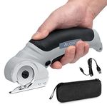 VLOXO Cordless Cardboard Cutter, Electric Fabric Cutter with Safety Lock 4.2V Electric Scissors Multi-Cutting Tools, Rechargeable Rotary Cutter for Leather Felt Rug Box with Storage Box Grey ¡­