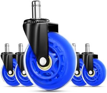 RidRed Gaming Chair Wheels - Heavy-Duty Office Chair Wheels - Replacement Rubber Casters- Universal Fit 3 Inch Chair Casters, Noise Free, Fits 98% Chair, for All Floor