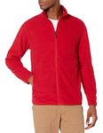 Amazon Essentials Men's Full-Zip Polar Fleece Jacket (Available in Big & Tall), Red, Medium