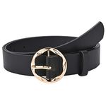 NiceYnn 3cm Wide Fashion Snake Leopard Irregular Buckle Leather Belt - Women Soft Faux Leather Chic Belt for Jeans Dress Pants Coat Black