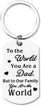 Dad Father Gift Keychain from Daughter Son to The World You Are a Dad Keyrings for Dad Father Fathers Day Christmas Presents for Daddy Birthday Gifts for Daddy Dad Key Rings