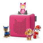 tonies Toniebox Paw Patrol Bundle Incl. 1 Creative and 3 Characters: Chase, Skye, and Marshall, Kids Gifts, Screen-Free Audiobooks and Kids Music Player, Early Development & Activity Toys, Pink