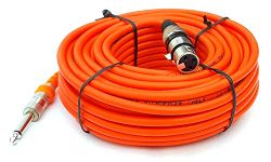 PEARL Microphone Cable 15 Meter | Metal XLR Female (3-Pin) to Metal P38 Jack (6.35mm) | Balanced Microphone Audio Cable 1 Pc (Orange)