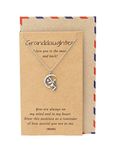 Quan Jewelry Handcrafted Grandmother Granddaughter Pendant Necklace, I Love You to the Moon and Back!, Meaningful Gifts from Grandmother, Inspirational Quote Greeting Card, Stainless Steel