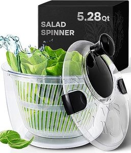 Joined Large Salad Spinner with Drain, Bowl, and Colander - Quick and Easy Multi-Use Lettuce Spinner, Vegetable Dryer, Fruit Washer, Pasta and Fries Spinner - 5.28 Qt