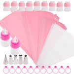 SNAIL GARDEN 38Pcs Silicone Pastry Bags Set, 9Pcs 3 Sizes Reusable Icing Piping Bags with 2Pcs Two-color Pastry Bags, 11Pcs Plastic Couplers+11 Frosting Bag Ties+5 Decorating Tips(12"+14"+16")