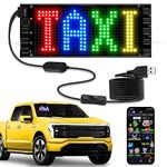 Tnuxey Bright Mini LED Car Sign, 7''x3'' Flexible LED Lights Sign for Car, Programmable Bluetooth APP Control Custom Text Pattern Animation Scrolling LED Display for Car Windshield Store Party Hotel
