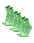 DANISH ENDURANCE 3-Pack Quarter Athletic Socks, Breathable, Moisutre-Wicking, Elastic, for Men & Women, Green/Grey, Large